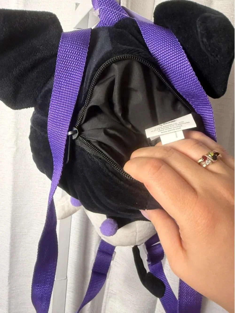 Kuromi stuffed animal backpack